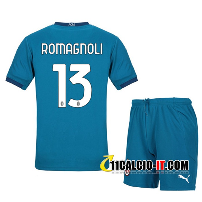 Numeri Maglia Calcio AC Milan (ROMAGNOLI 13) Bambinos Seconda 2020 ...