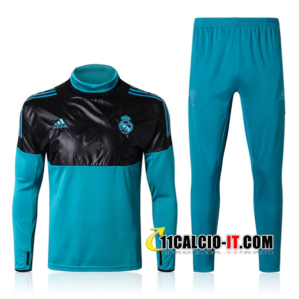 Nuova Tute Allenamento Real Madrid Nero Verde 2017 18 originali