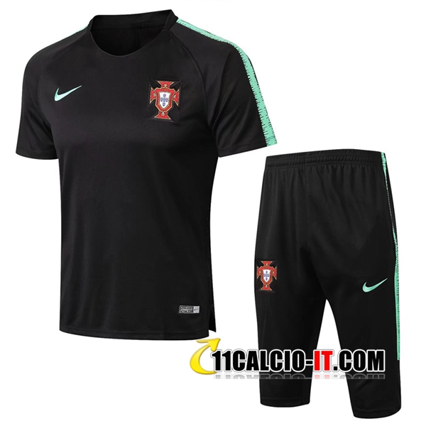 Nuove T Shirt Allenamento Portogallo Nero Pre-partita 2018/19 ...