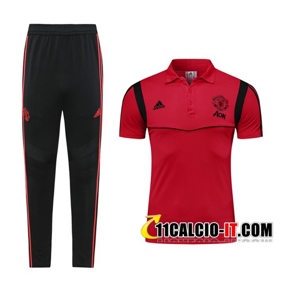 Nuove Kit Maglia Polo Manchester United Pantaloni Rosso/Nero ...