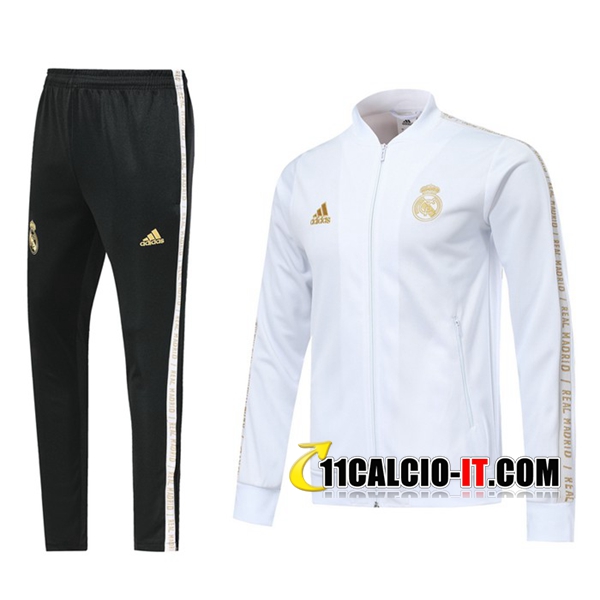 Nuove Tuta Calcio - Giacca Real Madrid Bianco 2019/20 | Tailandia