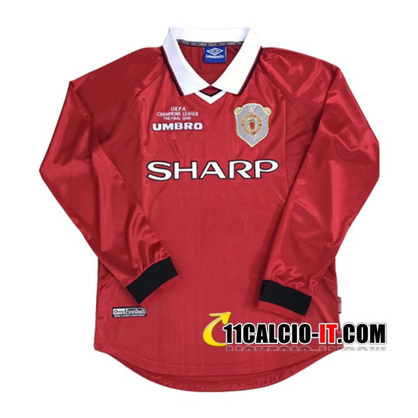 Maglia Calcio Manchester United Maniche lunghe Prima 1999/2000