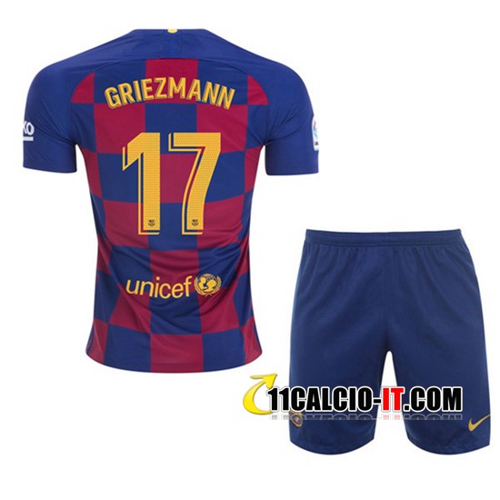 Maglia Calcio Antoine Griezmann 17 Barcellona Blau Grana FCB Stagione 2019-2020 Replica Ufficiale con Licenza Tutte Le Taglie Bambino e Adulto 