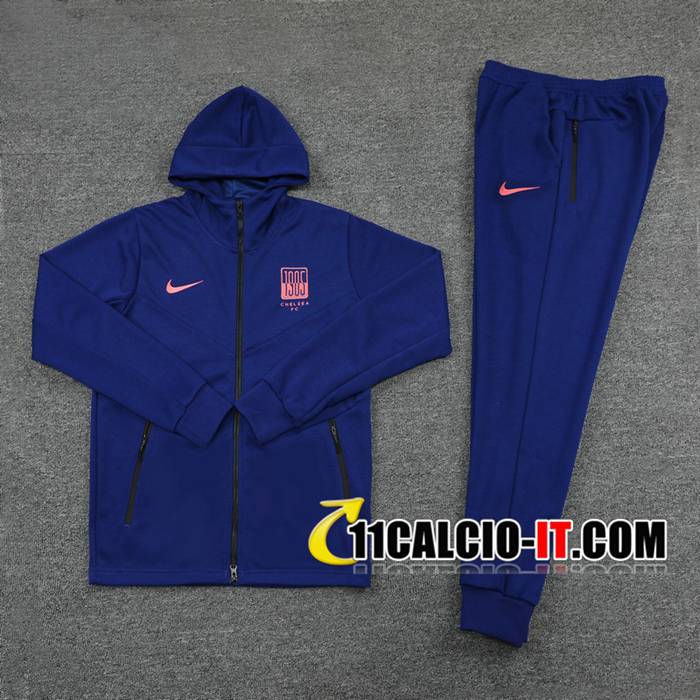 Crea La Tua Giacca Con Cappuccio Tuta FC Chelsea Blu Navy ...