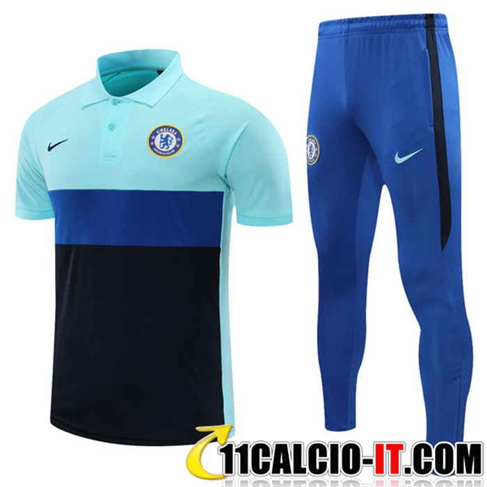 Nuove Kit Maglia Polo FC Chelsea Pantaloni Nero/Blu 2021/2022