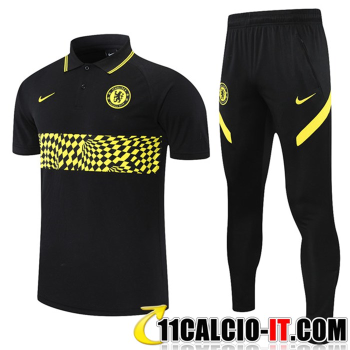 La Nuova Kit Maglia Polo FC Chelsea Pantaloni Nero/Giallo 2021/2022