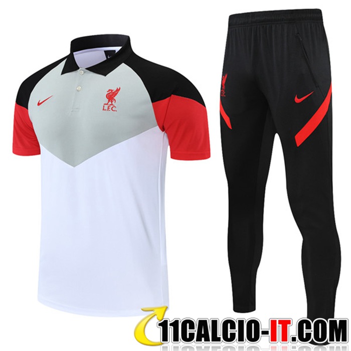 Le Nuove Kit Maglia Polo FC Liverpool Pantaloni Bianca/Grigio ...