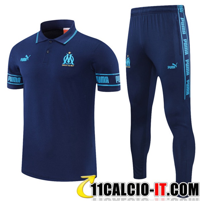 Numeri Kit Maglia Polo Marsiglia OM Pantaloni Blu Navy 2021/2022