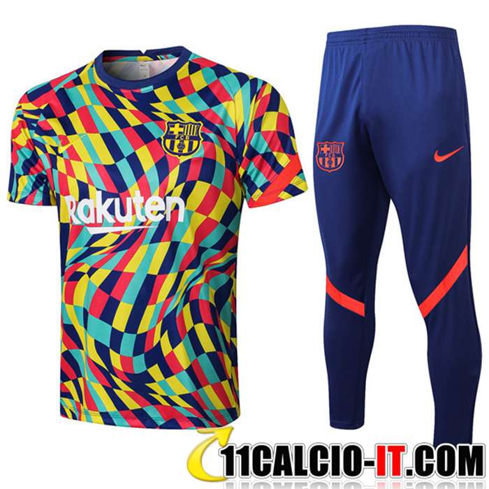 Vendita Kit Maglia Allenamento FC Barcellona Pantaloni Giallo ...