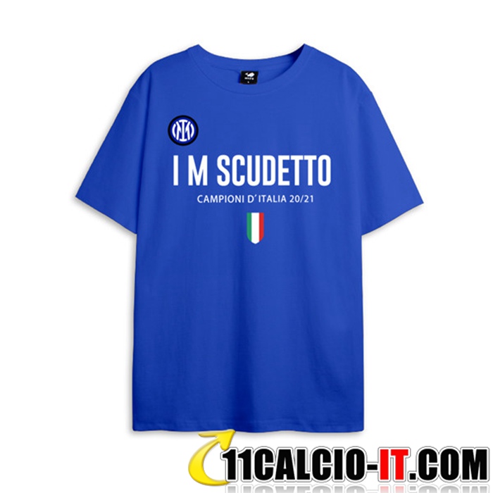 Imitazioni T Shirt Allenamento Inter Milan Scudetto Blu 2021
