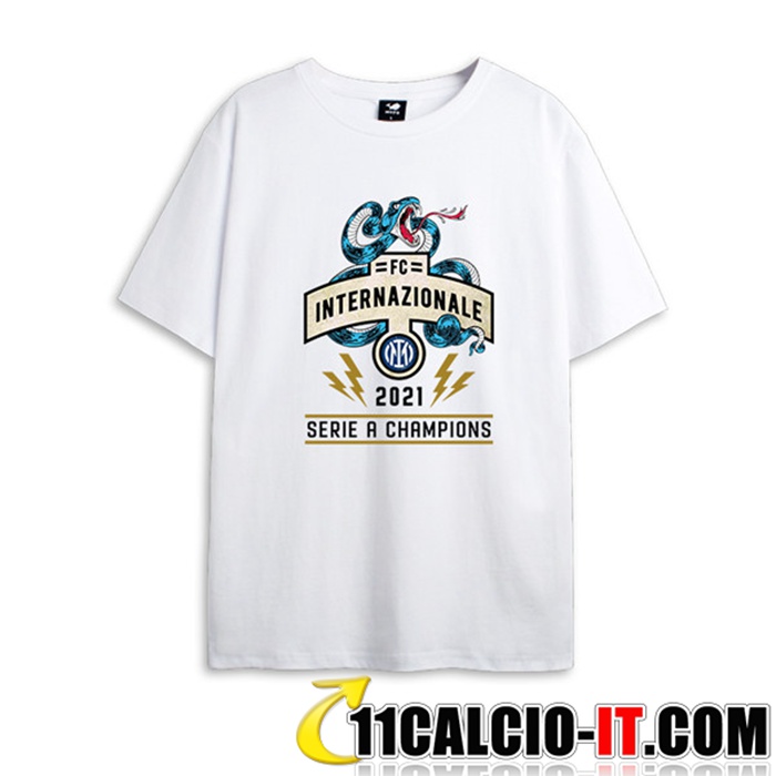 Siti T Shirt Allenamento Inter Milan Serie A Champions Bianca 2021