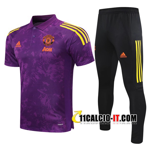 Nuove Kit Maglia Polo Manchester United Pantaloni Violet/Giallo ...