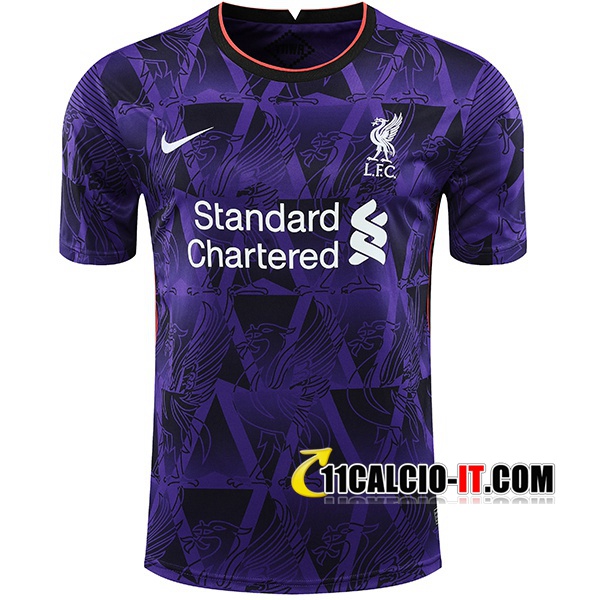 Nuove T Shirt Allenamento FC Liverpool Violet/Bianco 2020/21 ...