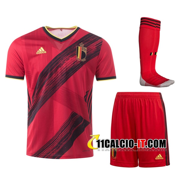 Kit Maglia Calcio Belgio Prima Pantaloncini UEFA Euro 2020