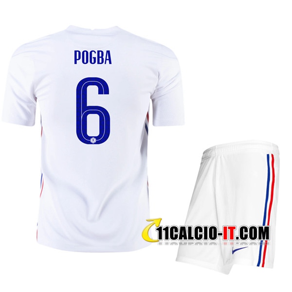 Maglia Calcio UEFA Euro 2020 Francia (Pogba 6) Bambino Seconda