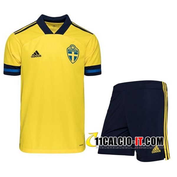Kit Maglia Calcio Svezia Prima Pantaloncini UEFA Euro 2020