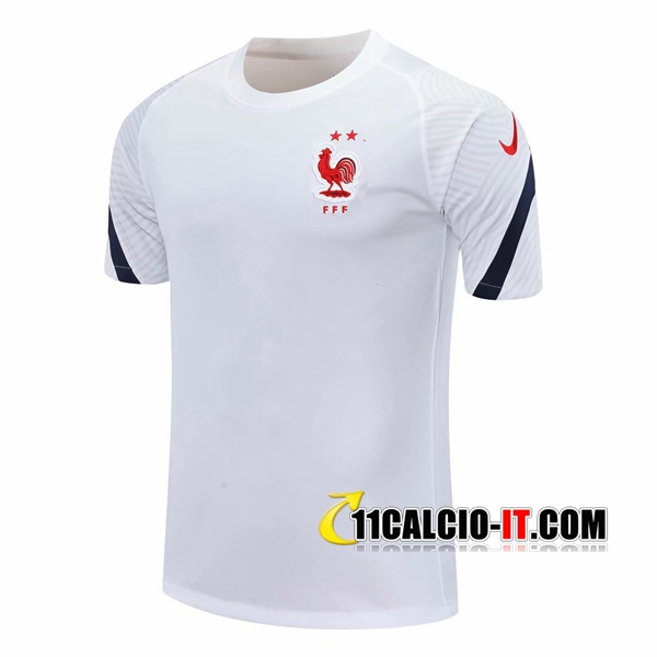 Nuove T Shirt Allenamento Francia Bianco 2020/21 | Tailandia