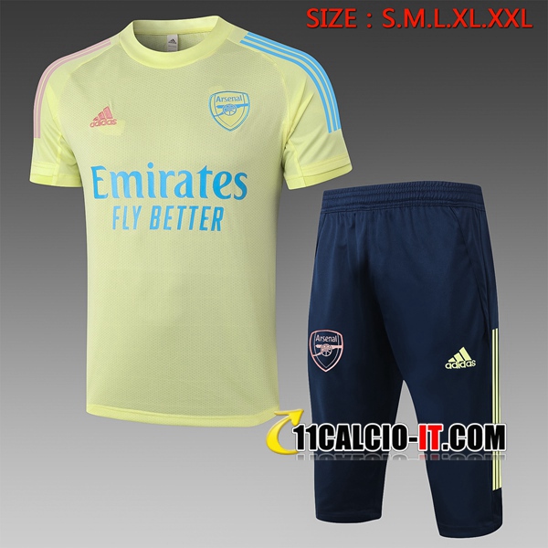 Nuove Kit Maglia Allenamento Arsenal Pantaloni 3/4 Giallo 2020 ...