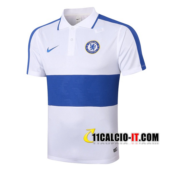 Nuove Maglia Polo FC Chelsea Bianco Blu 2020/21 | Tailandia