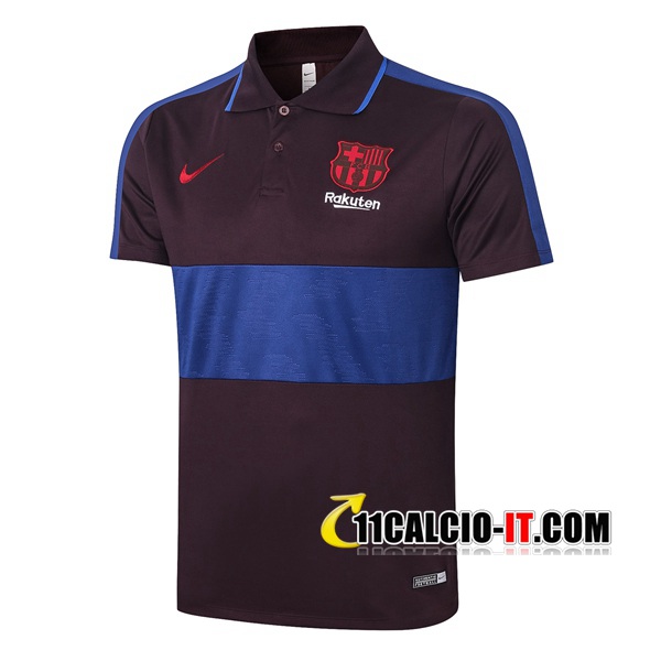 Nuove Maglia Polo FC Barcellona Marrone Blu 2020/21 | Tailandia