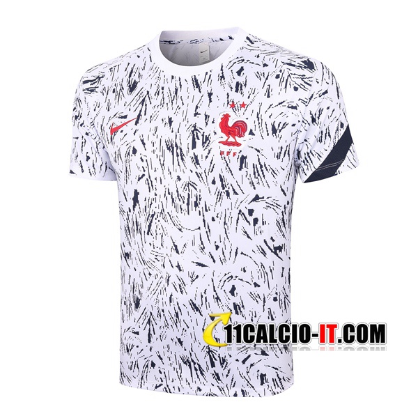 Nuove T Shirt Allenamento Francia Nero Bianco 2020/21 | Tailandia