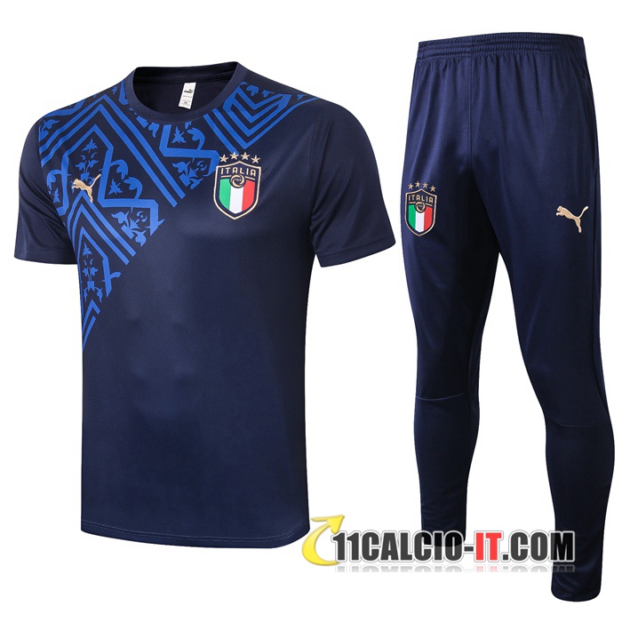 Kit Maglia Allenamento Italia Pantaloni Blu Royal 2020-2021