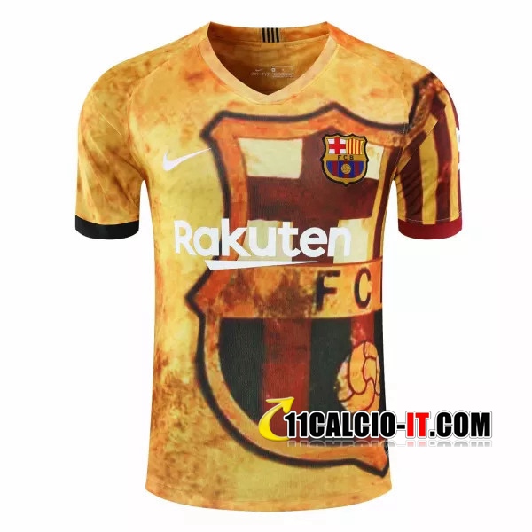 Nuove T Shirt Allenamento FC Barcellona Giallo 2020/21 | Tailandia