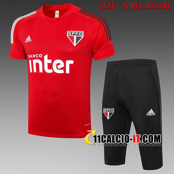 Nuove Kit Maglia Allenamento Sao Paulo FC Pantaloni 3/4 Rosso ...