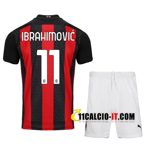 Crea Maglia Calcio Milan AC (IBRAHIMOVIC 11) Bambino Prima 2020/2021