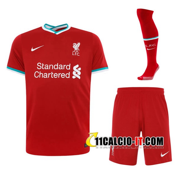 Kit Maglia Calcio FC Liverpool Prima (Pantaloncini Calzettoni ...