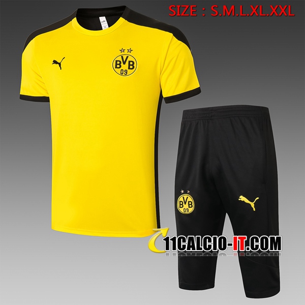 Nuove Kit T Shirt Allenamento Dortmund BVB Pantaloni 3/4 Giallo ...