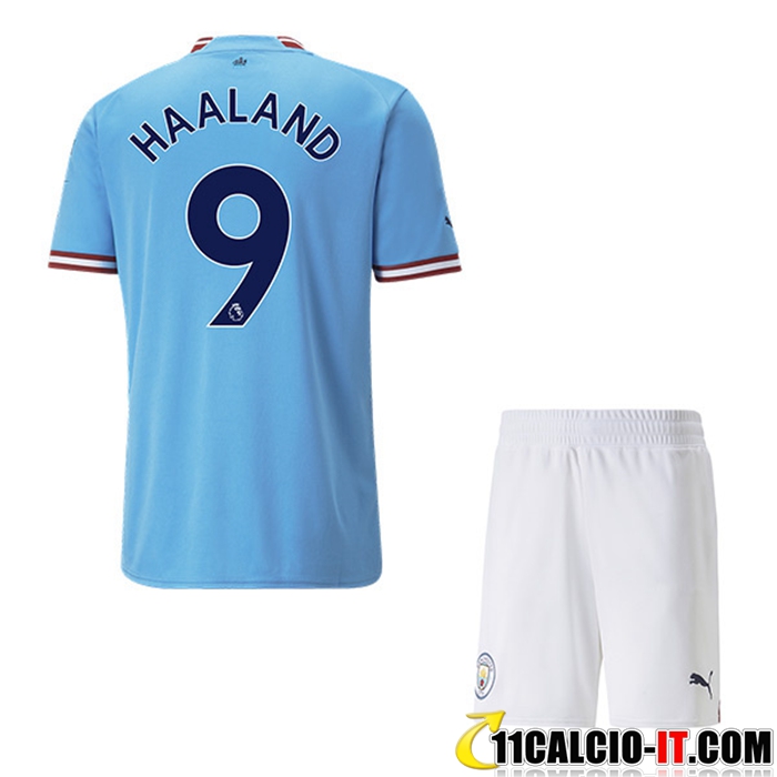 Store Maglie Calcio Manchester City (HAALAND #9) Bambino Prima 2022/23