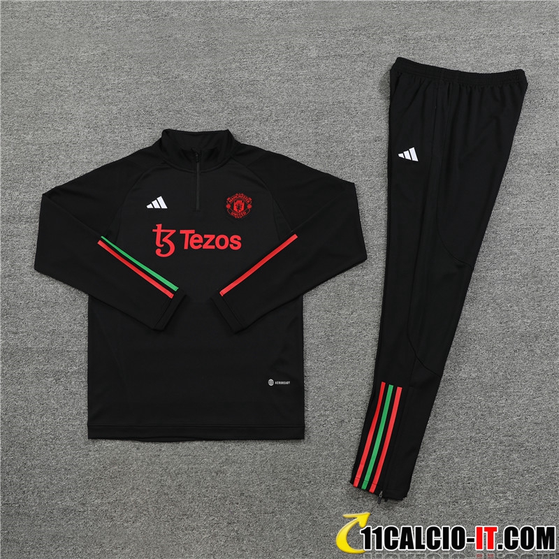 Offerta Insieme Tuta Calcio Manchester United Nero 2023/2025