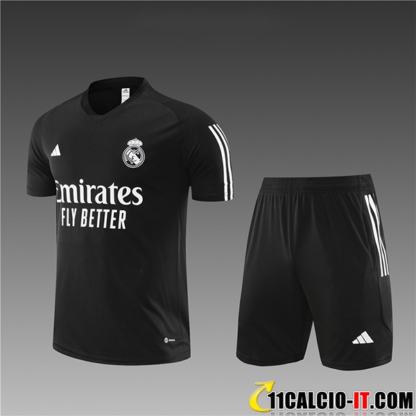 Comprare Kit Maglia Allenamento + Pantaloncini Real Madrid Bambino Nero ...