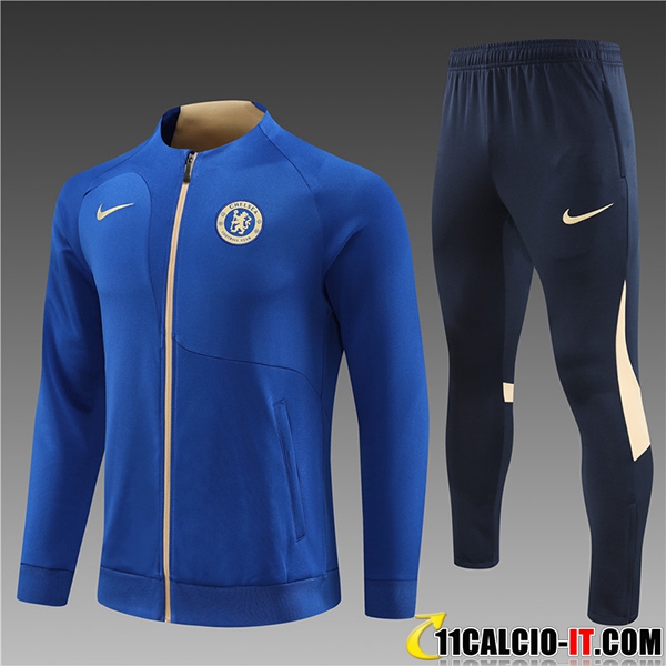 Acquisto Insieme Tuta Calcio Giacca FC Chelsea Bambino Blu 2023/2024