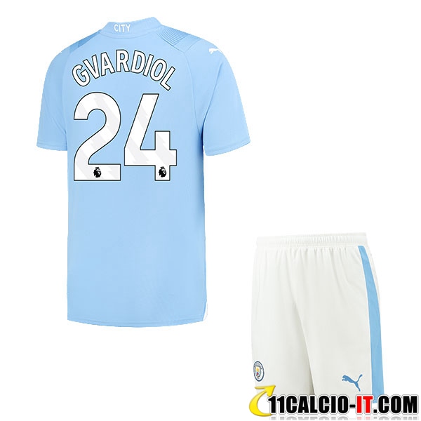 Shop Maglie Calcio Manchester City (GVARDIOL #24) Bambino 2023/2024 Prima