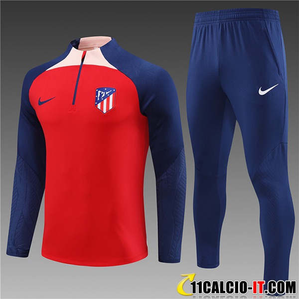 Creare Insieme Tuta Calcio Atletico Madrid Bambino Rosso 2023 2024 02