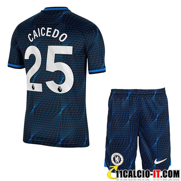 Negozio Maglie Calcio Chelsea (CAICEDO #25) Bambinos 2023/2024 Seconda
