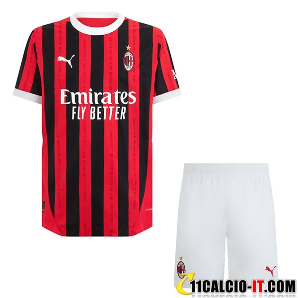 Le Nuove Nuova Maglie Calcio AC Milan Bambino Prima 2024/2025