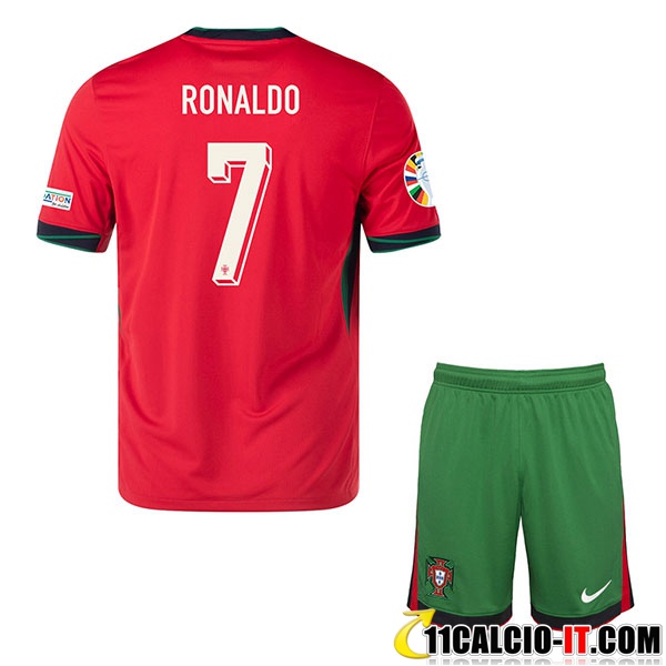 Vendita Maglia Nazionale Portogallo (RONALDO 7) Bambino 2024/2025 Prima